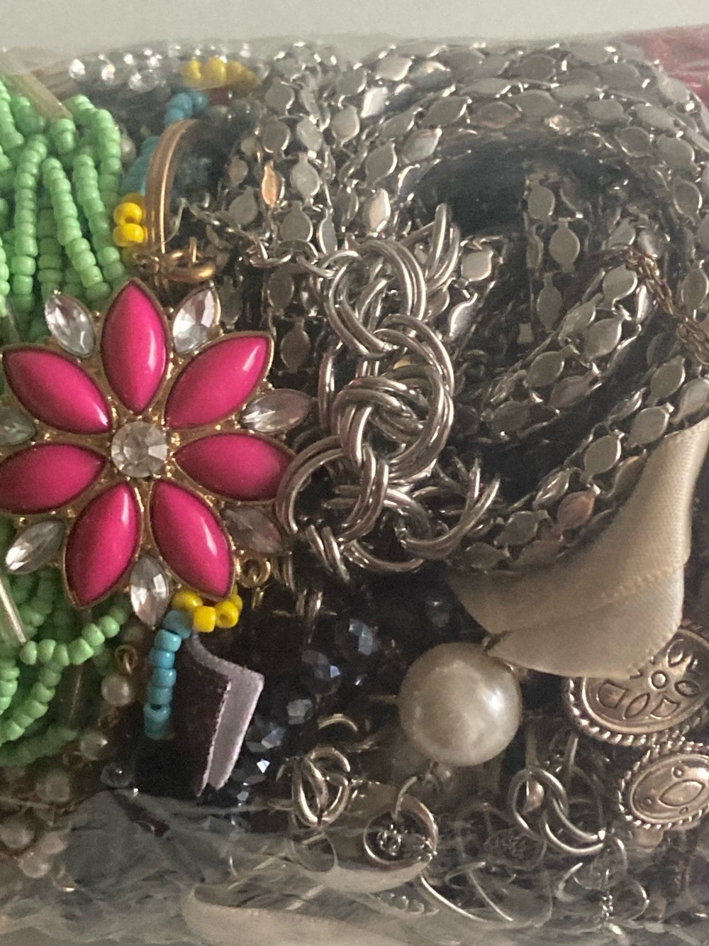 Assorted Mixed jewelry lot necklaces bracelet etc wearable and craft - Picture 2 of 9